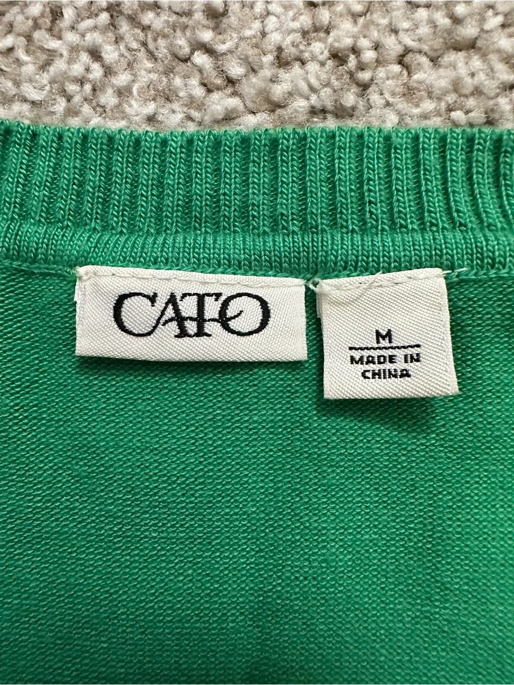 CATO Fashions Green Mixed Media Knit Top | Size M - Picture 3 of 8